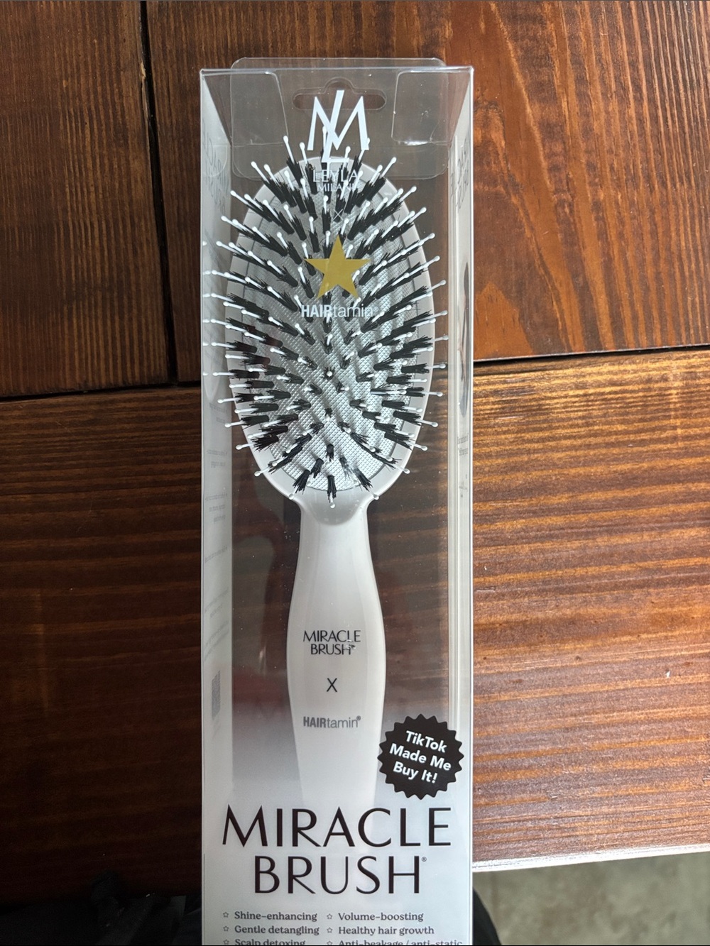 NEW Miracle Brush Hair Detangling Paddle Brush - White